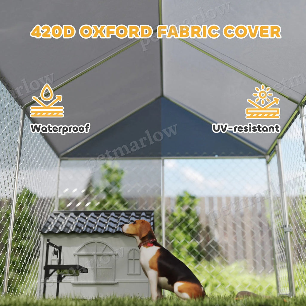 Outdoor Dog Kennel with Waterproof Cover for Large Dogs – view 5