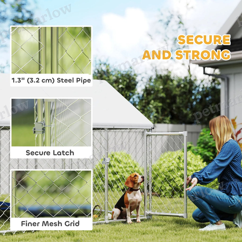 Outdoor Dog Kennel with Waterproof Cover for Large Dogs – view 6