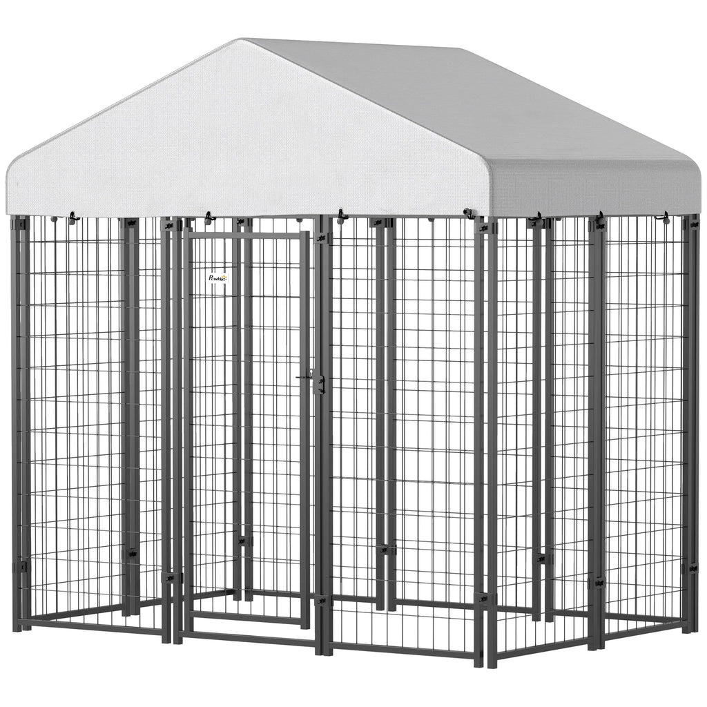 Outdoor Dog Kennel with Waterproof Cover for Weather Protection