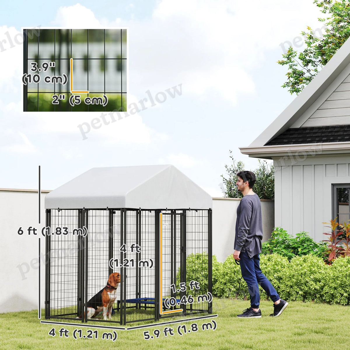 Outdoor Dog Kennel with Waterproof Cover for Weather Protection – view 4