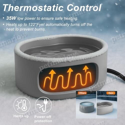 Outdoor Heated Dog Bowl with Chew Resistant Power Cord – view 3