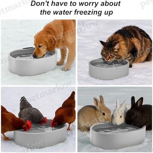 Outdoor Heated Dog Bowl with Chew Resistant Power Cord – view 6