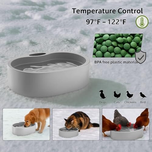 Outdoor Heated Dog Bowl with Chew Resistant Power Cord – view 8