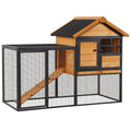 Outdoor Rabbit Cage with Elevated Design and Slide-Out Tray – Light Yellow / 980x640x190 mm