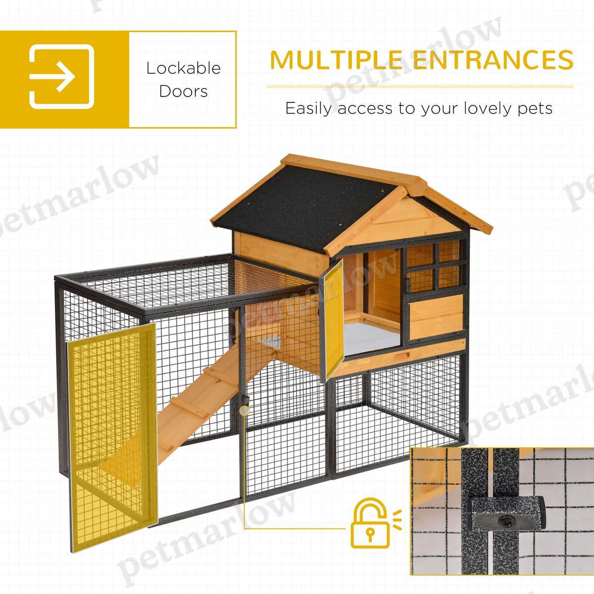 Outdoor Rabbit Cage with Elevated Design and Slide-Out Tray – view 6
