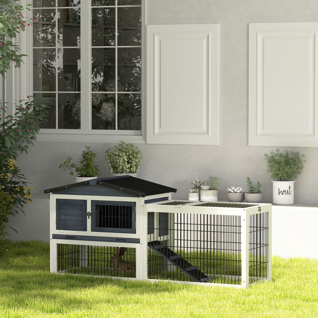 Outdoor Rabbit Hutch with Openable Top for Small Animals