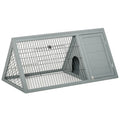 Outdoor Rabbit Hutch with Run for Small Animals – Grey / 1240x120x640 mm