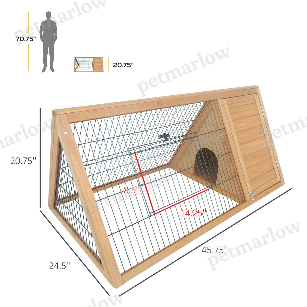 Outdoor Rabbit Hutch with Run for Small Animals – view 3