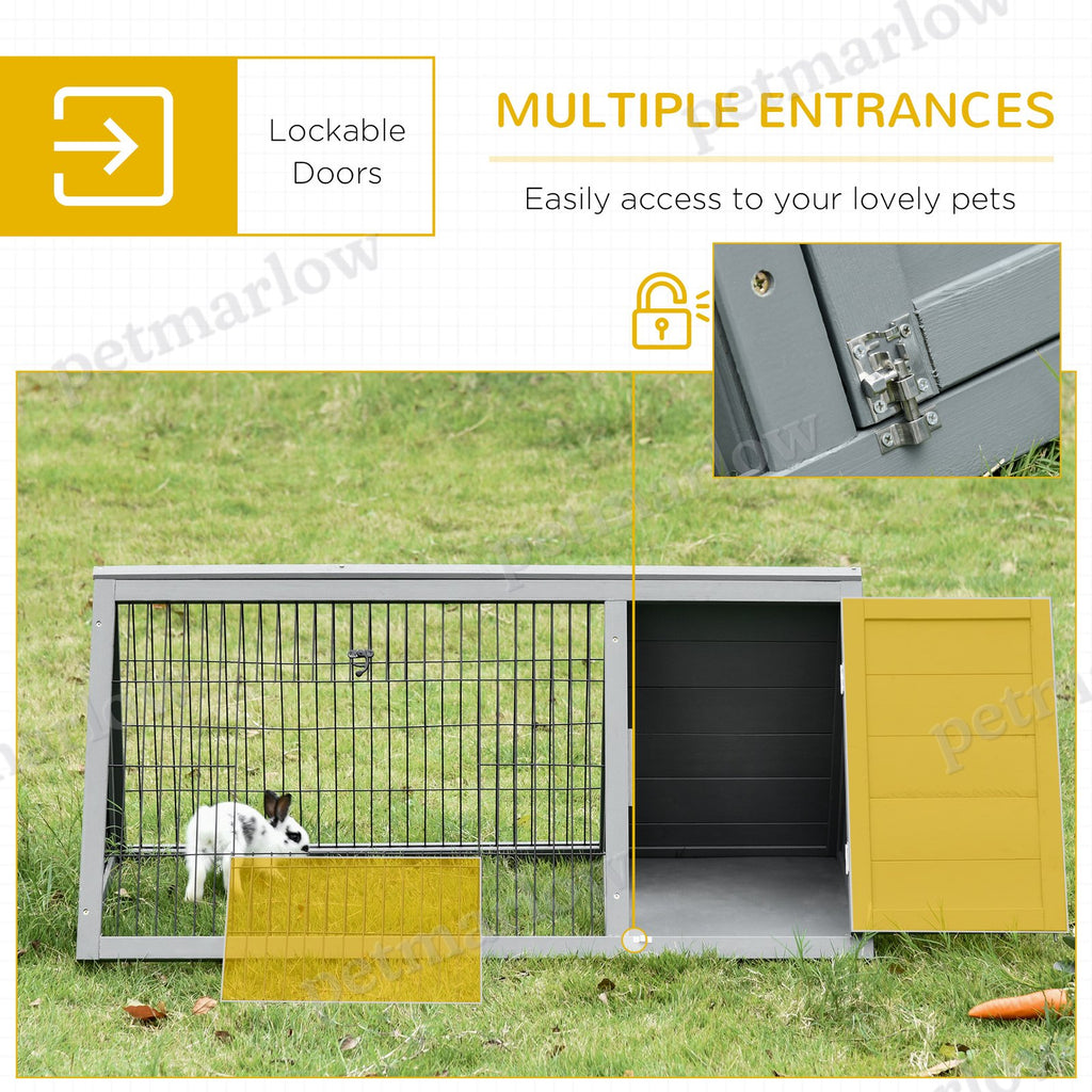 Outdoor Rabbit Hutch with Run for Small Animals – view 4