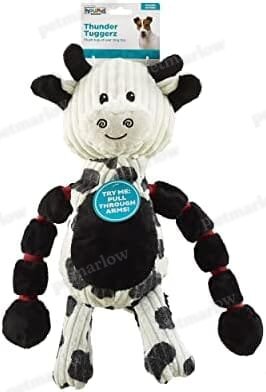 Outward Hound Thunda Tugga Cow Plush & Squeaky Dog Tug Toy – view 2