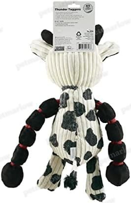 Outward Hound Thunda Tugga Cow Plush & Squeaky Dog Tug Toy – view 3