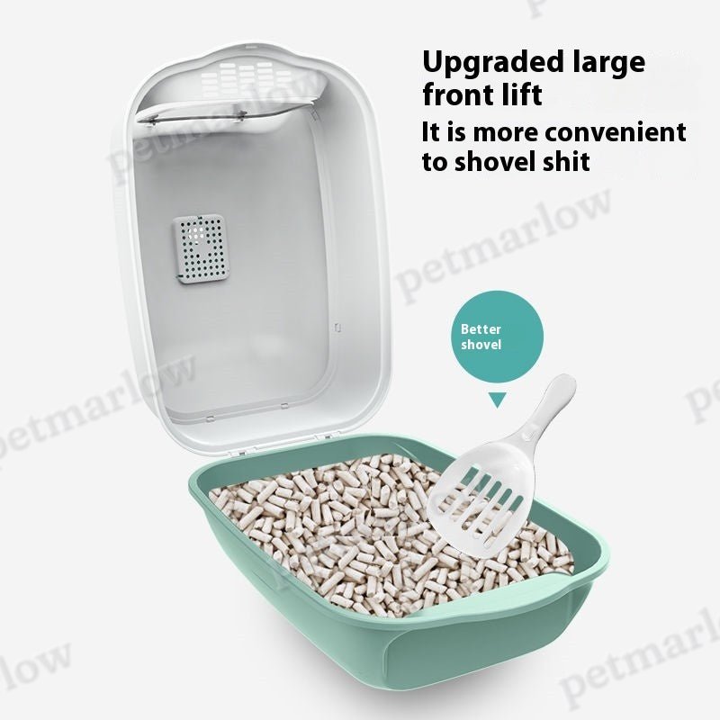 Oversized Fully Enclosed Cat Litter Box With Privacy Door – view 4
