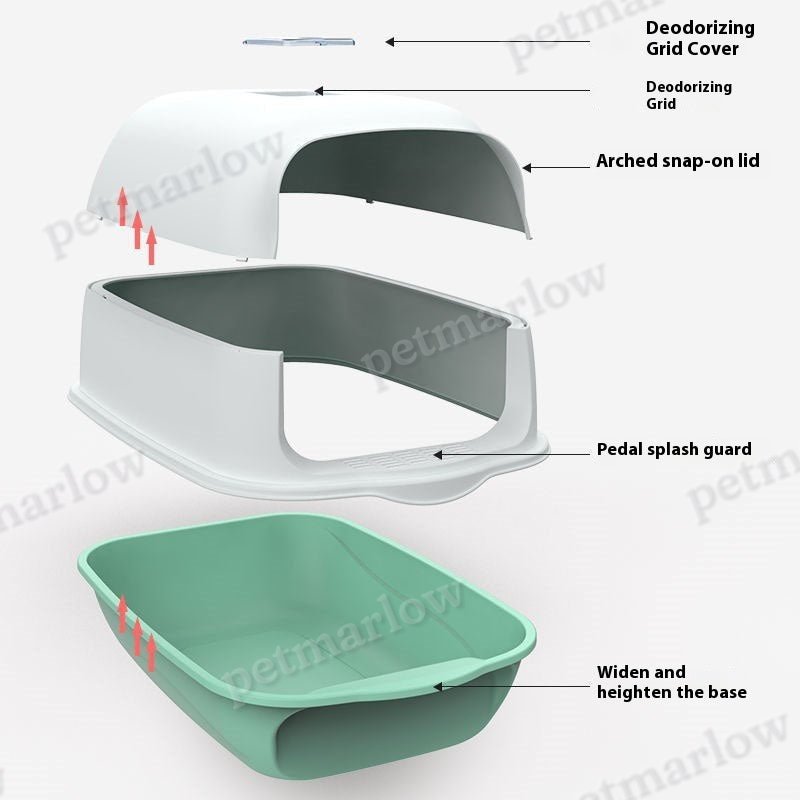 Oversized Fully Enclosed Cat Litter Box With Privacy Door – view 5