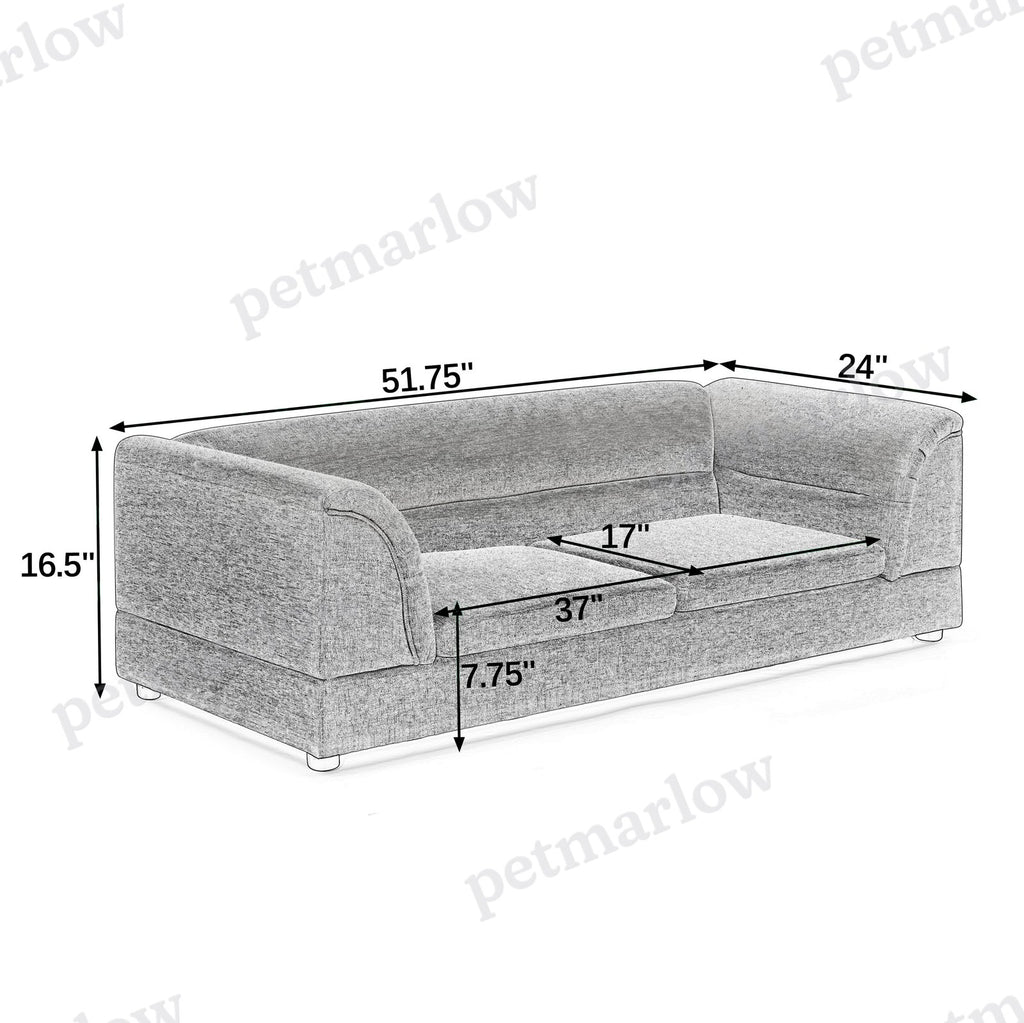 Oversized Pet Sofa with Curved Armrest for Large Dogs – view 2