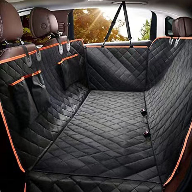 Oxford Cloth Car Pet Mat Car Rear Seat Anti-dirty – Orange Edge / 147X137cm