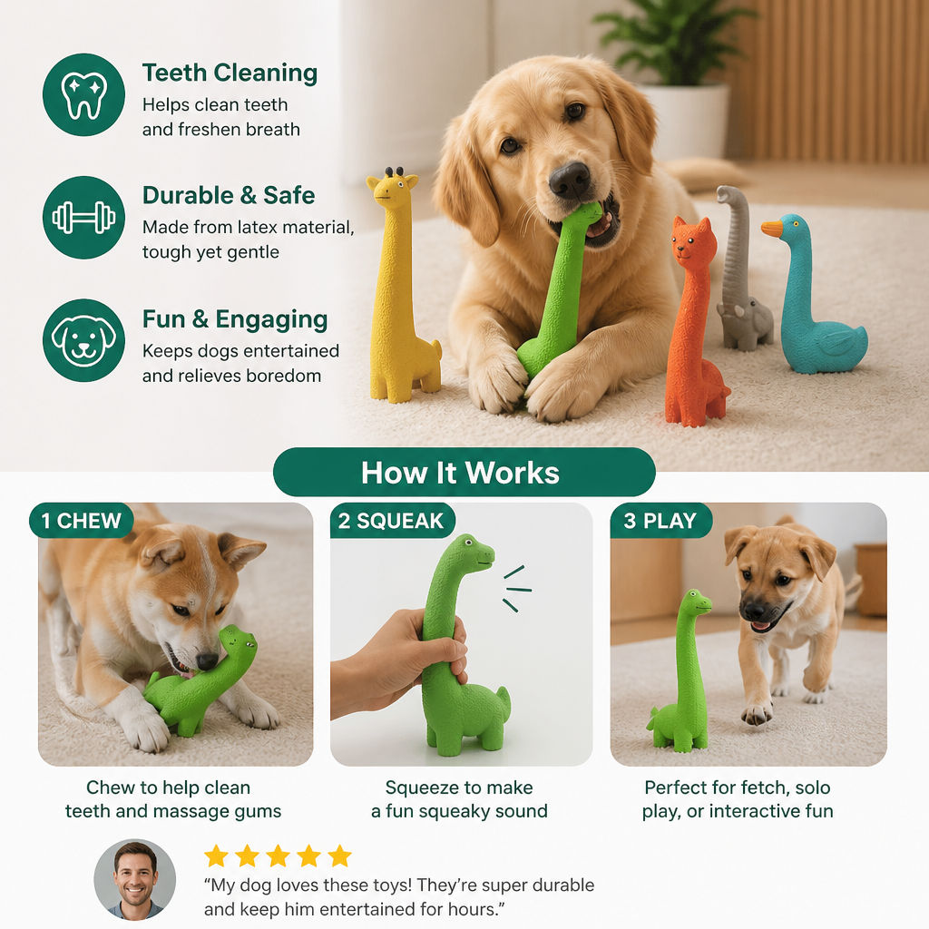 XXL Durable Teeth Cleaning Latex Dog Toy – view 8