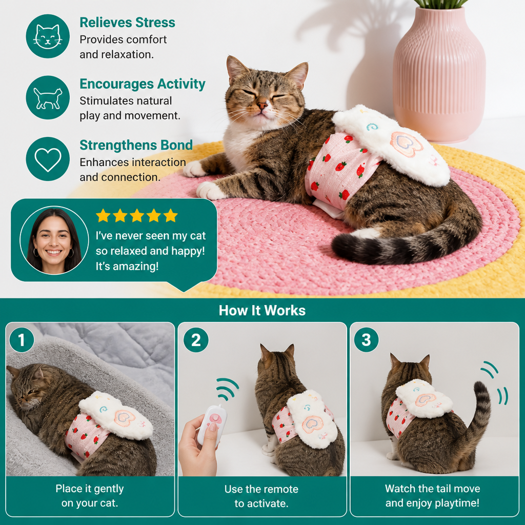 Interactive Remote Control Cat Toy with Moving Tail and Playful Motion – view 7