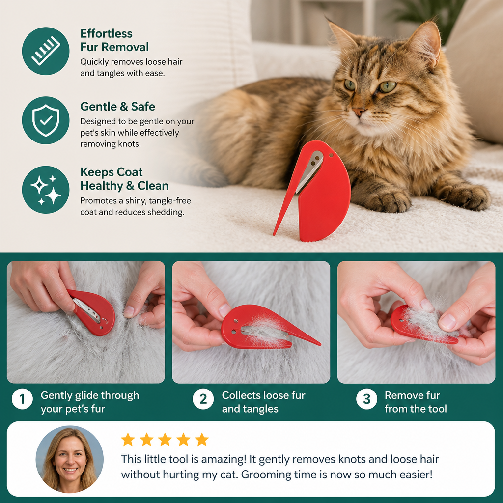 Pet Fur Detangler (10 Pieces) – Gentle Grooming & Effortless Knot Removal for Dogs & Cats – view 8