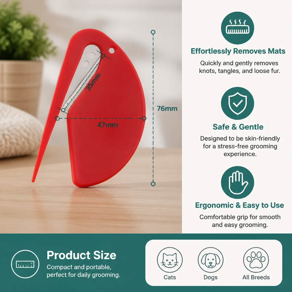 Pet Fur Detangler (10 Pieces) – Gentle Grooming & Effortless Knot Removal for Dogs & Cats – view 10