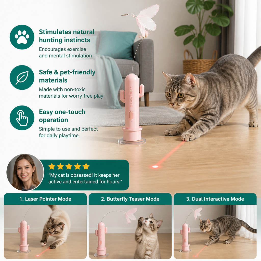 2in1 Automatic Butterfly & Laser Cat Toy – view 8