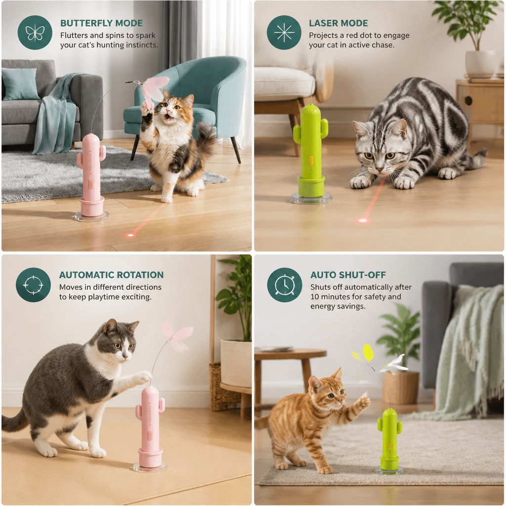 2in1 Automatic Butterfly & Laser Cat Toy – view 9