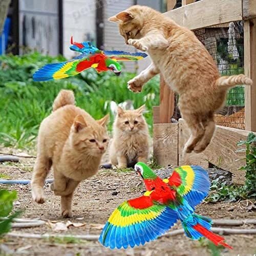 Parrot Interactive Hanging Spinning Electric Toy Bird for Cats – view 4