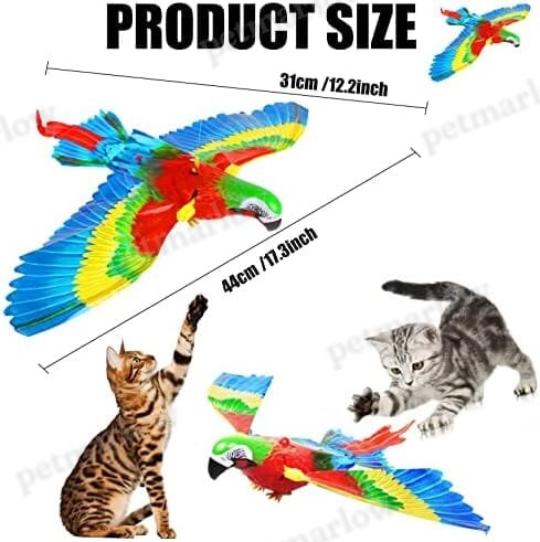 Parrot Interactive Hanging Spinning Electric Toy Bird for Cats – view 5
