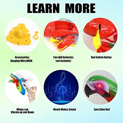 Parrot Interactive Hanging Spinning Electric Toy Bird for Cats – view 9