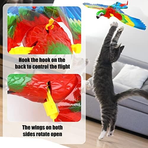 Parrot Interactive Hanging Spinning Electric Toy Bird for Cats – view 7