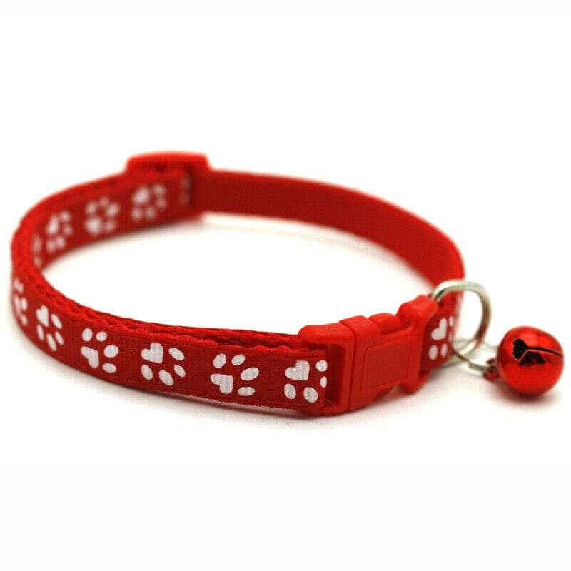 Paw Charm Pet Collars – Red