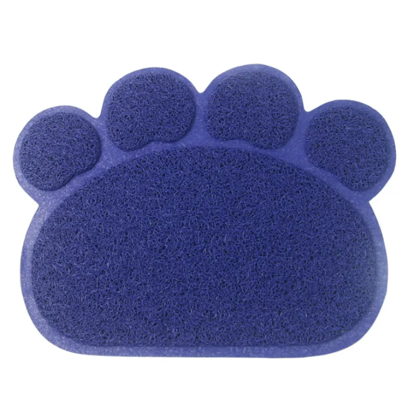 Paw-Shaped Cat Litter Mat for Clean Floors and Less Mess – Dark Blue / 30x40cm