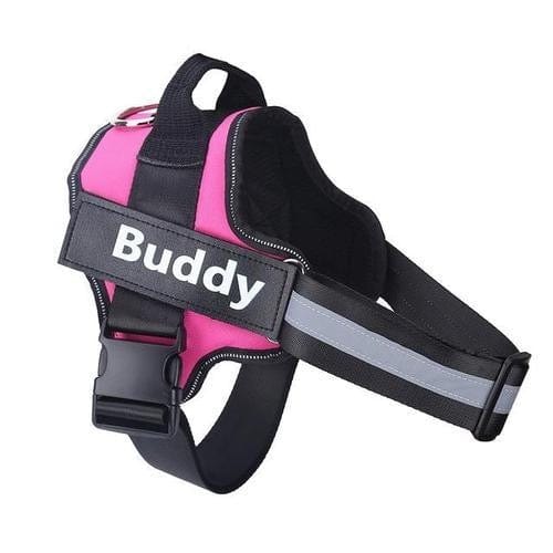 Personalised No Pull Dog Harness – Rose Red / XS