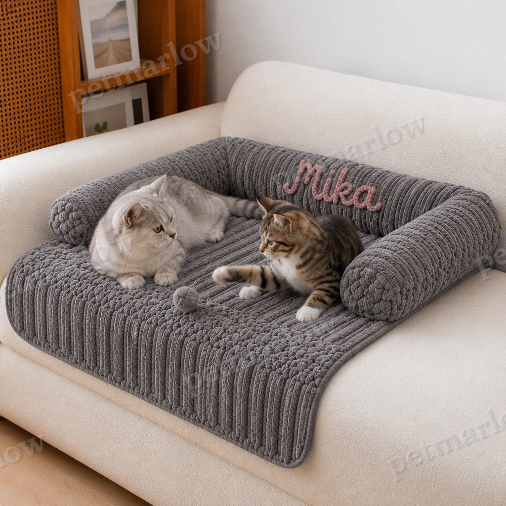 Personalized Fluffy Cat Sofa Bed & Protective Couch Cover – view 6