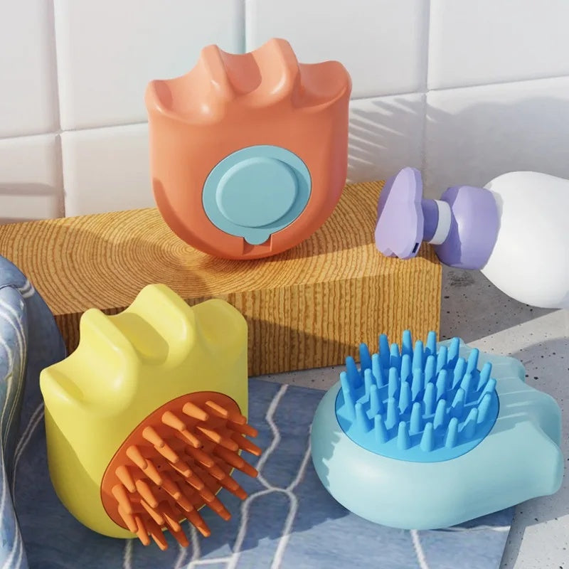 Pet Bath & Massage Brush with Shampoo Reservoir