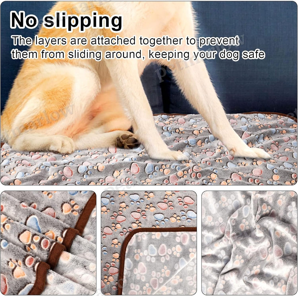 Pet Blanket 3 Pack - Soft Plush Paw Print, Washable Fleece – view 2