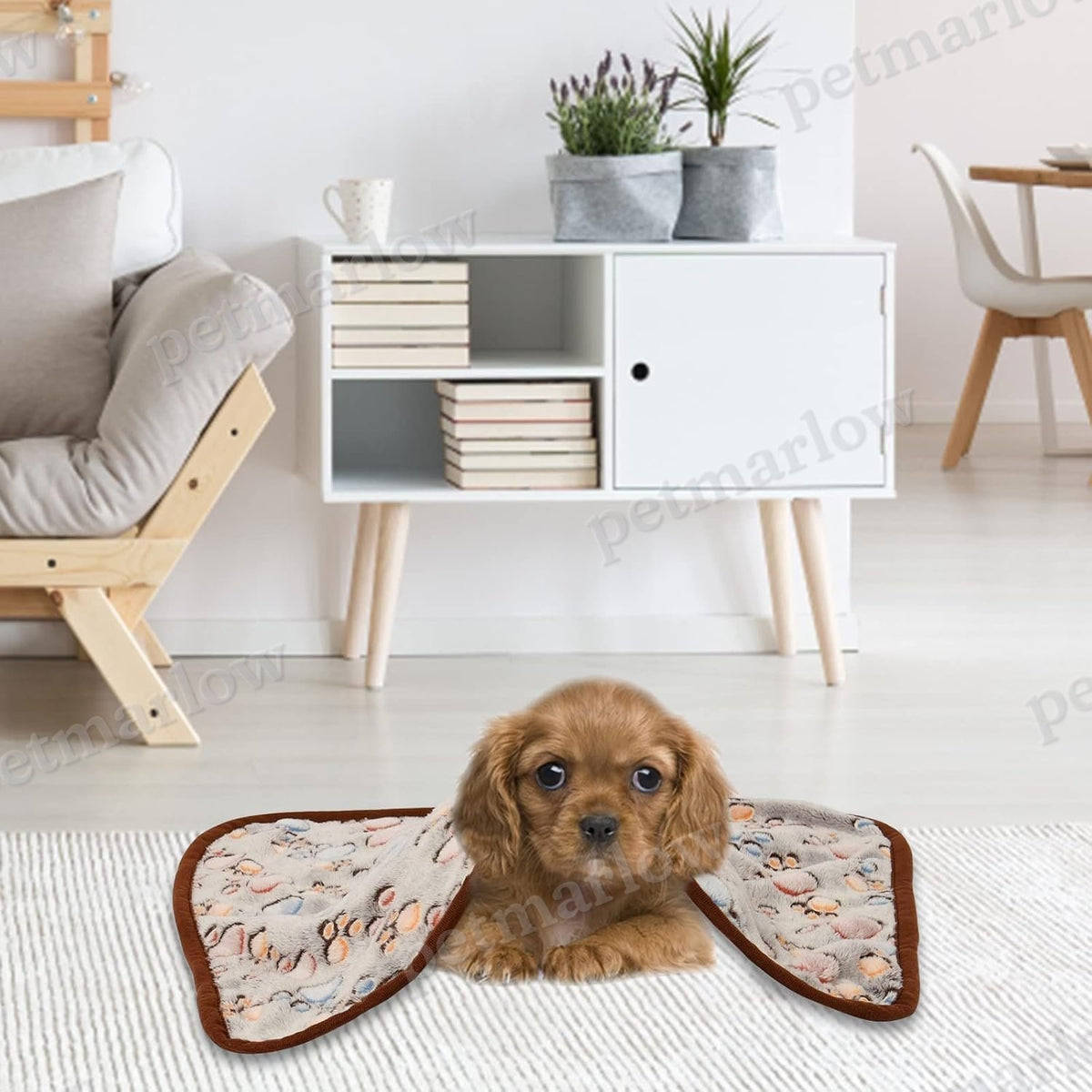 Pet Blanket 3 Pack - Soft Plush Paw Print, Washable Fleece