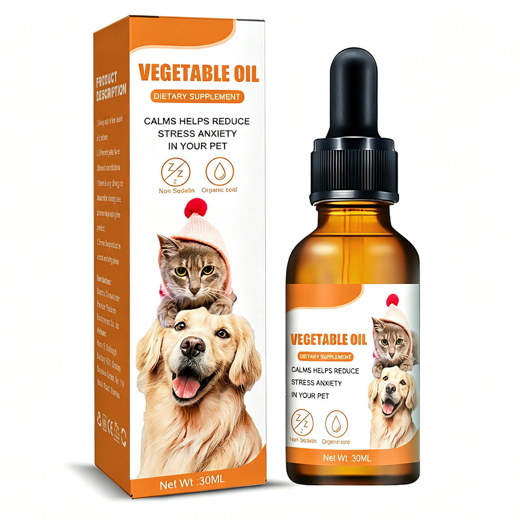 Pet Calming Hemp Oil for Dogs and Cats, 30ml Natural Supplement