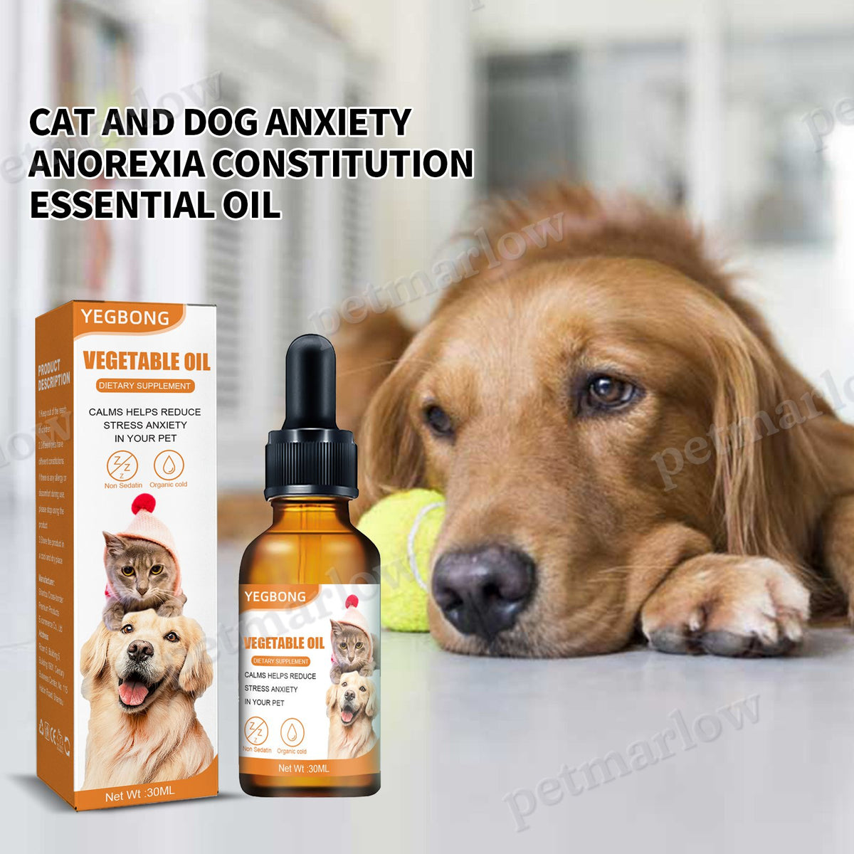 Pet Calming Hemp Oil for Dogs and Cats, 30ml Natural Supplement – view 5