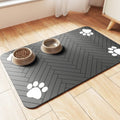 Pet Cat And Dog Eating Diatom Ooze Floor Mat Feeding Splash-proof Household Water-absorbing Quick-drying – 30X40cm / Black
