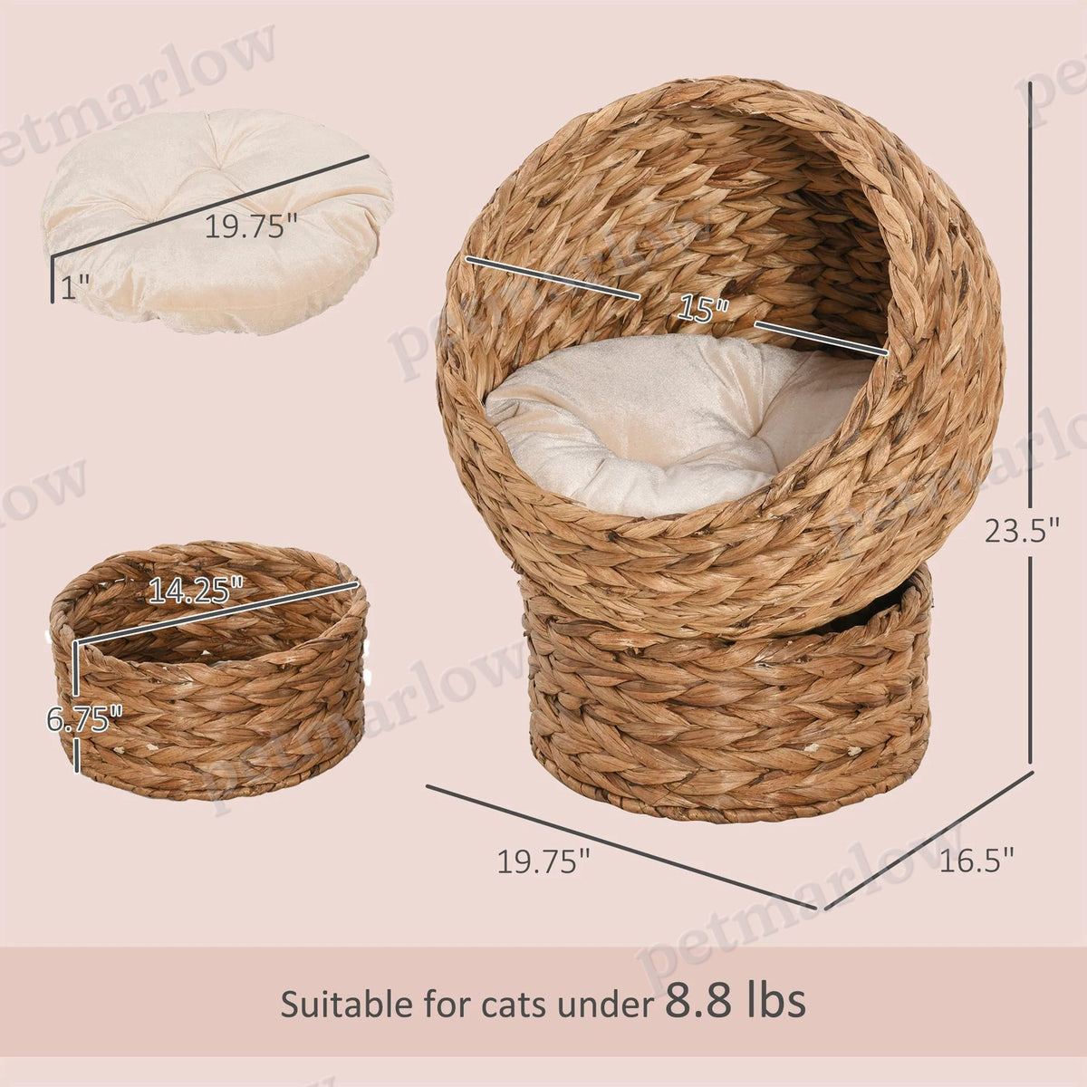 Pet Cat Bed with Rotating Basket – view 4