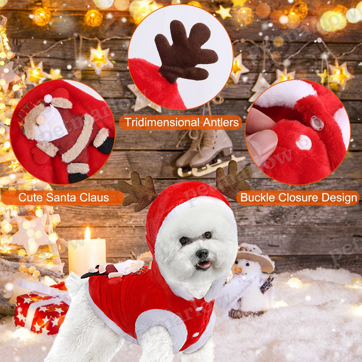 Pet Christmas Clothes Santa Claus Costume for Dogs and Cats – view 6