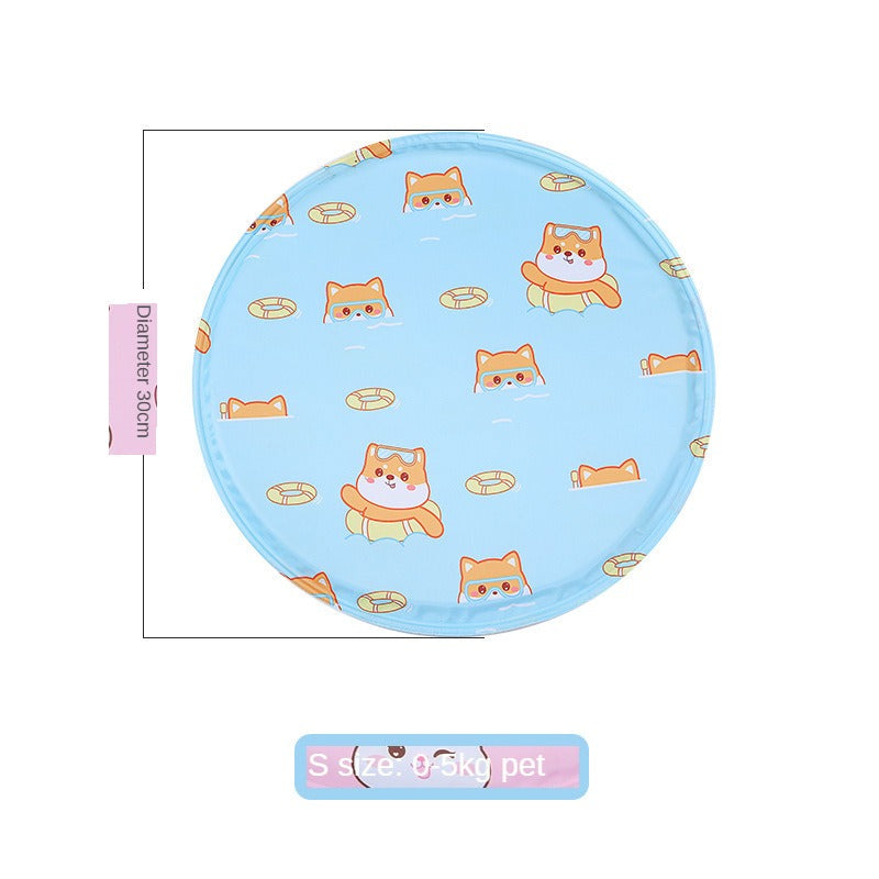 Pet Cooling Mat Waterproof Pet Gel Cooling Pad Pet Ice Mat Cooling Pad – StyleA / Diameter:30cm