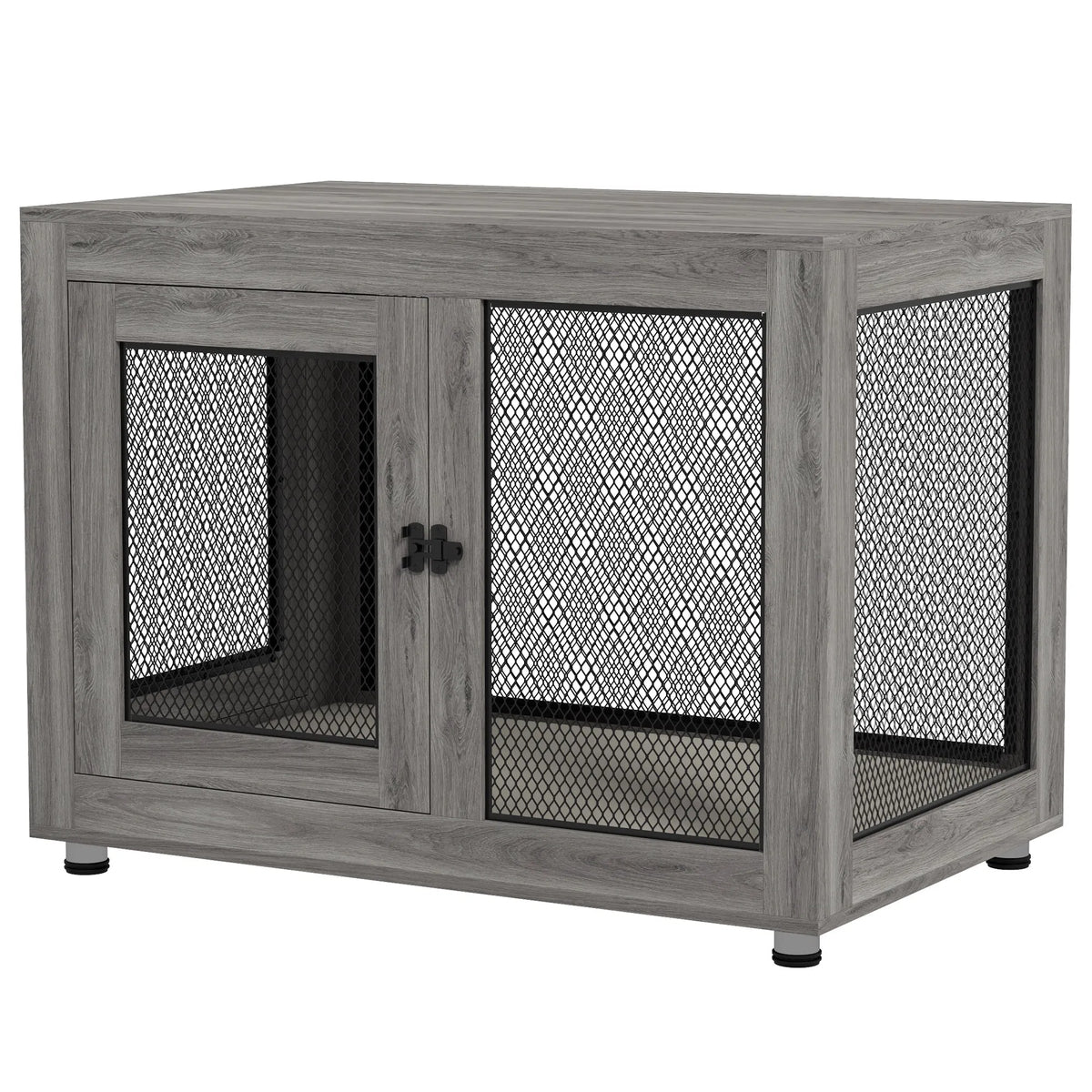 Pet Crate End Table with Water-Resistant Cushion for Dogs