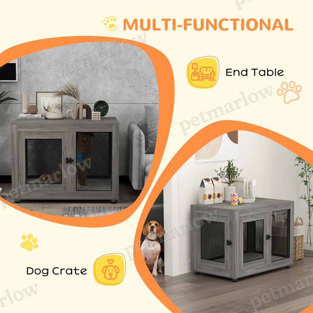 Pet Crate End Table with Water-Resistant Cushion for Dogs – view 5