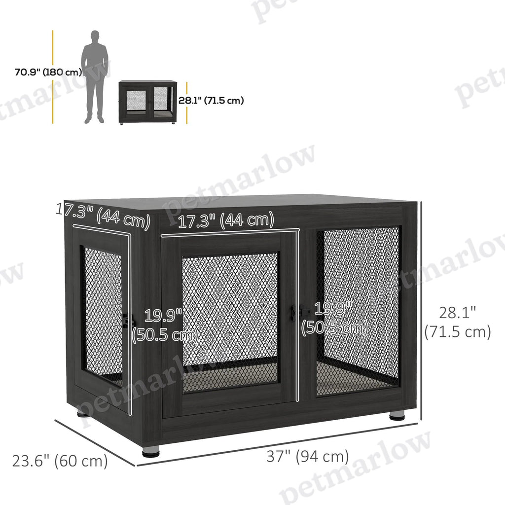 Pet Crate End Table with Water-resistant Cushion for Dogs – view 5