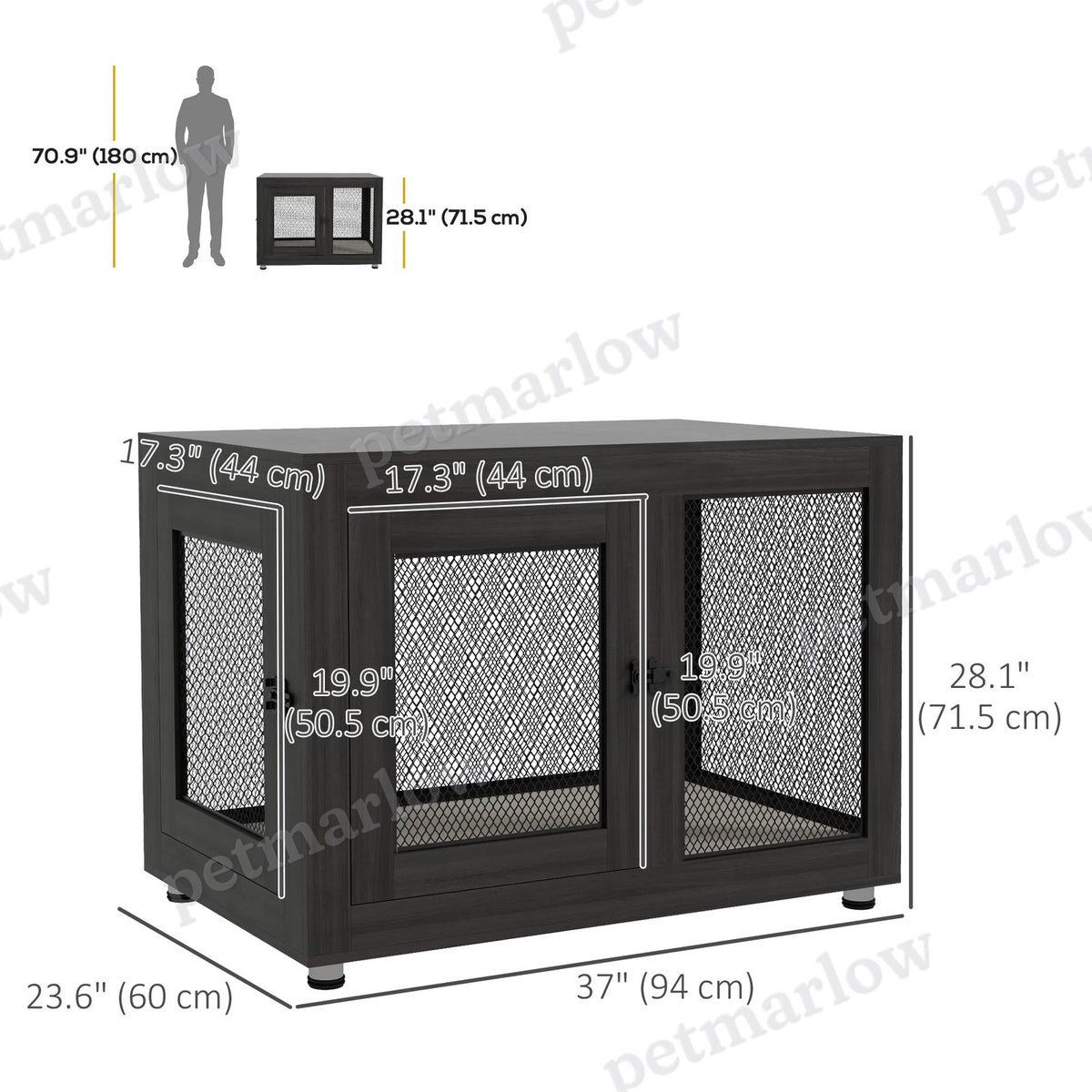 Pet Crate End Table with Water-resistant Cushion for Dogs – view 5