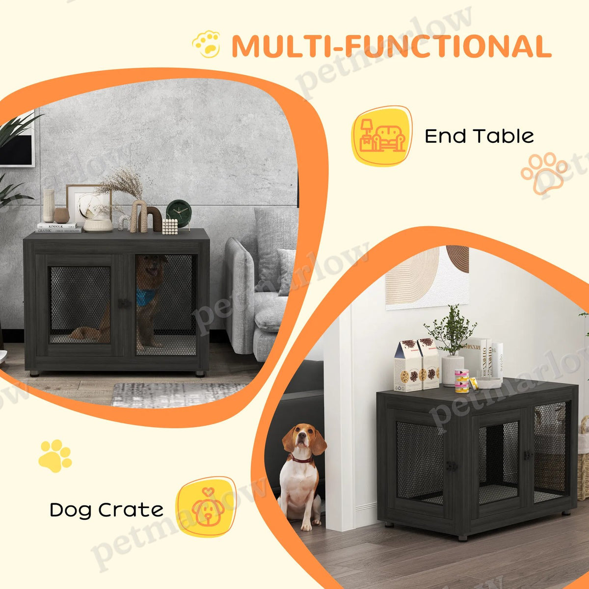 Pet Crate End Table with Water-resistant Cushion for Dogs – view 6