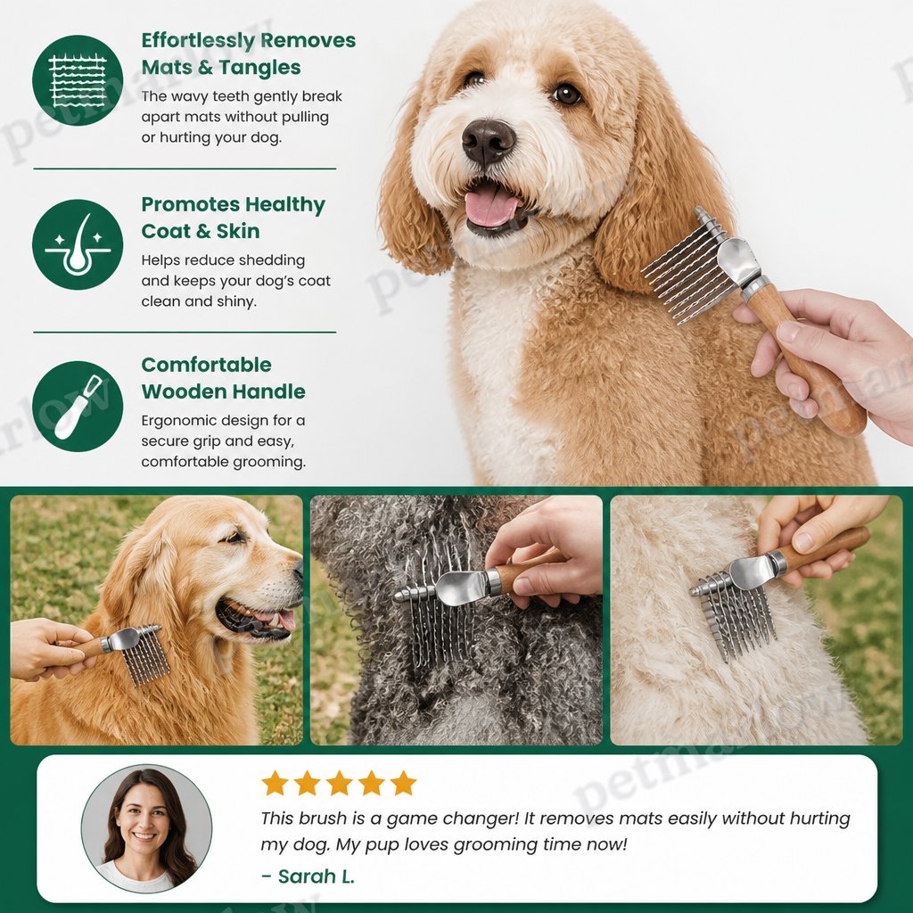 Pet Dematting Comb – Undercoat & Knot Remover – view 5