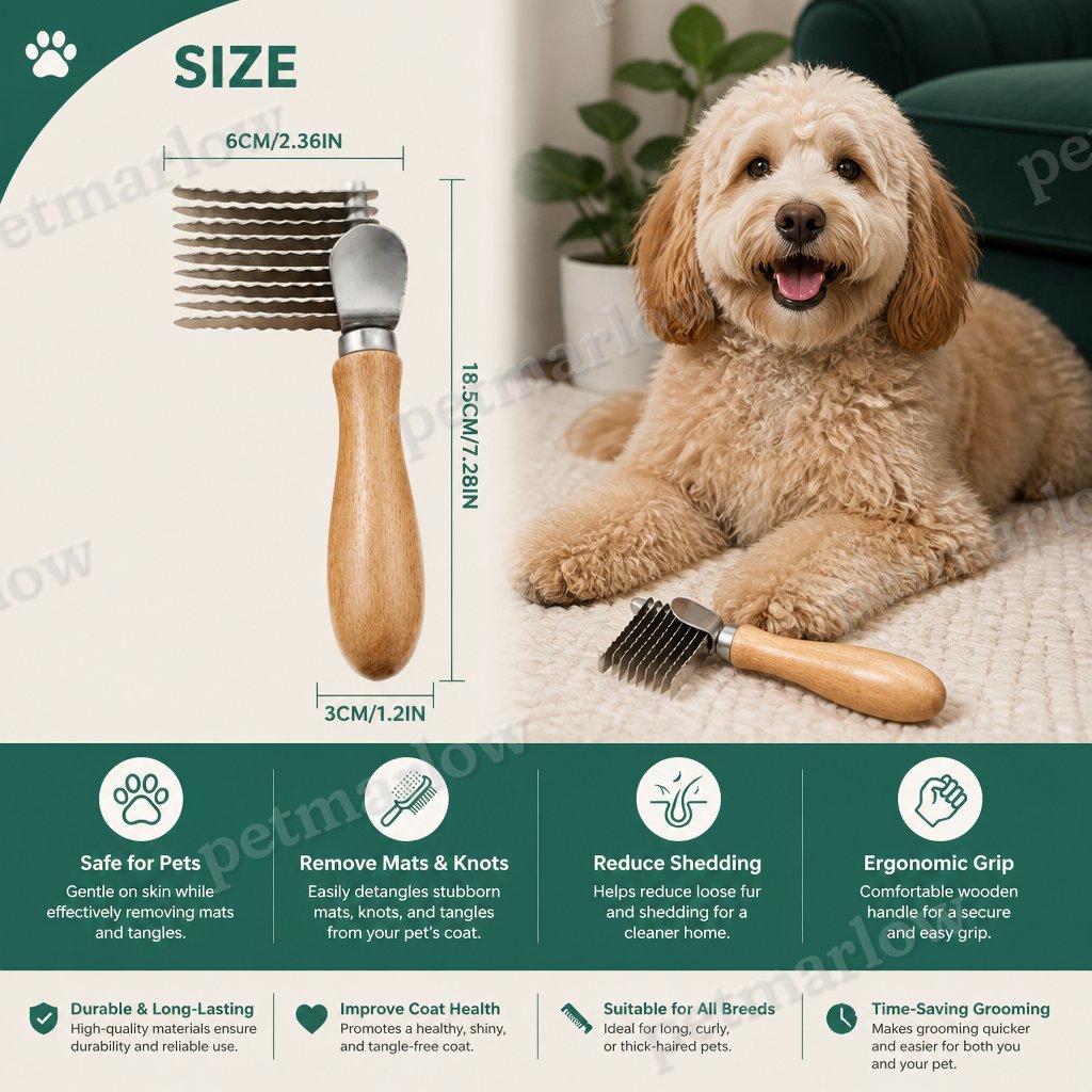Pet Dematting Comb – Undercoat & Knot Remover – view 6
