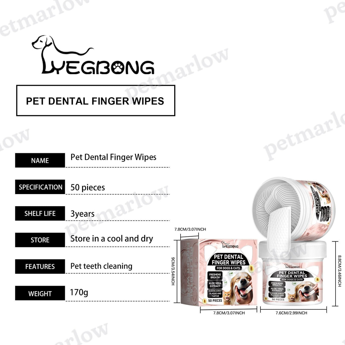 Pet Dental Finger Wipes for Dogs and Cats - 50 Pieces – view 5